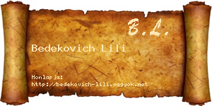 Bedekovich Lili névjegykártya